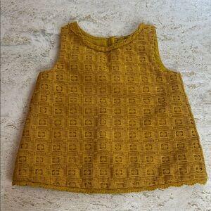Genuine Kids by OshKosh girls 4T mustard sleeveless top gold buttons